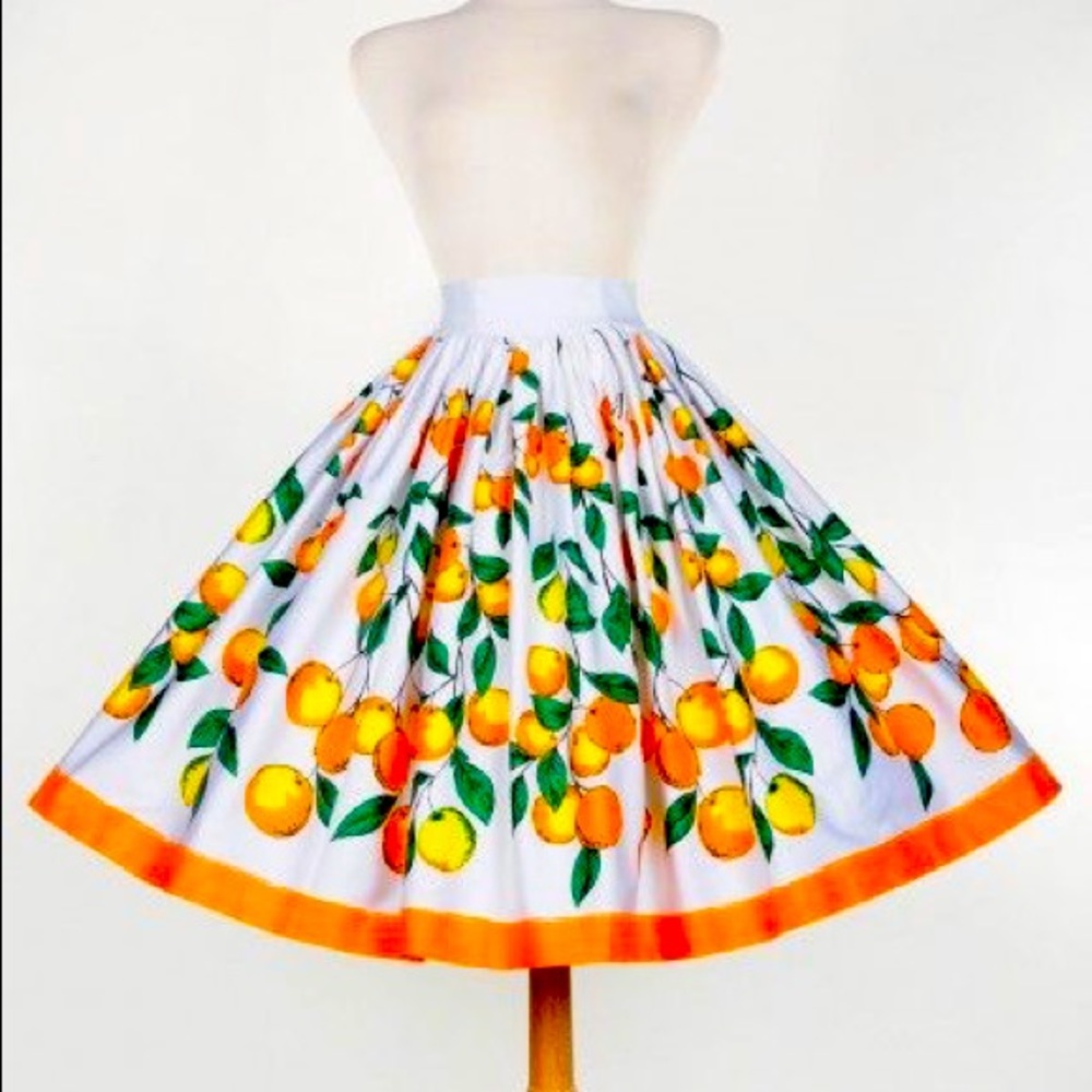 Pinup Girl Clothing Orange Skirt